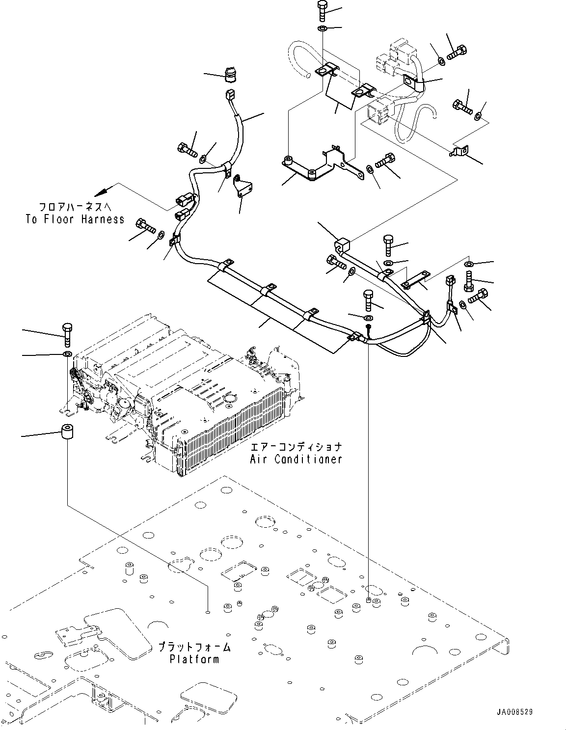 Graders Komatsu / GD755-5R S/N 10001-UP(0000632C) / Floor Frame, Air Conditioner Related Parts (#10001-)(K023026 : K1110-018024)