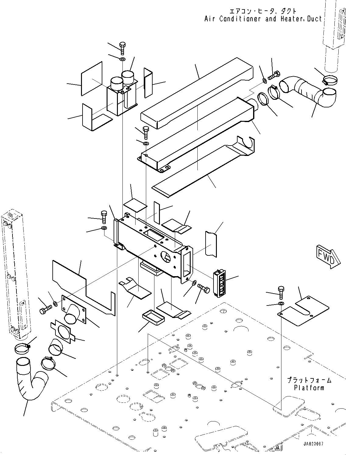 Graders Komatsu / GD755-5R S/N 10001-UP(0000632C) / Floor Frame, Air Conditioner Duct (#10130-)(K024028 : K1110-017025A)