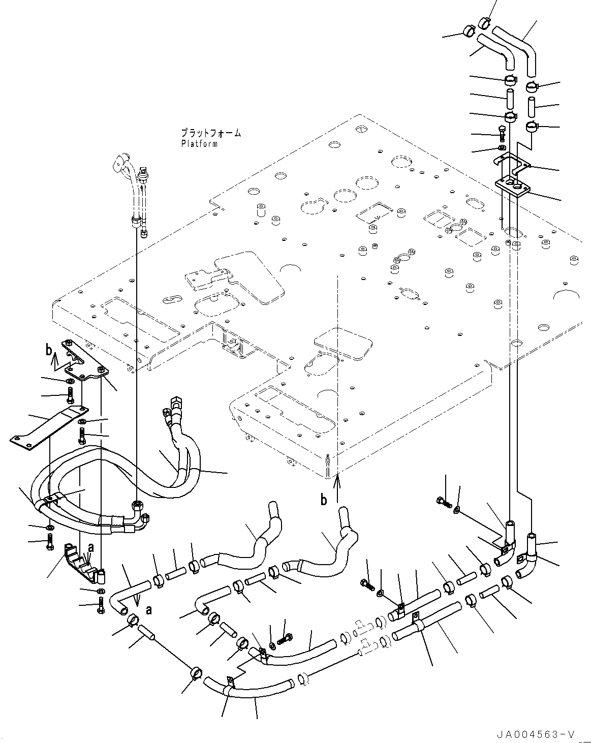 Graders Komatsu / GD755-5R S/N 10001-UP(0000632C) / Floor Frame, Air Conditioner Piping (#10001-)(K023029 : K1110-018026)