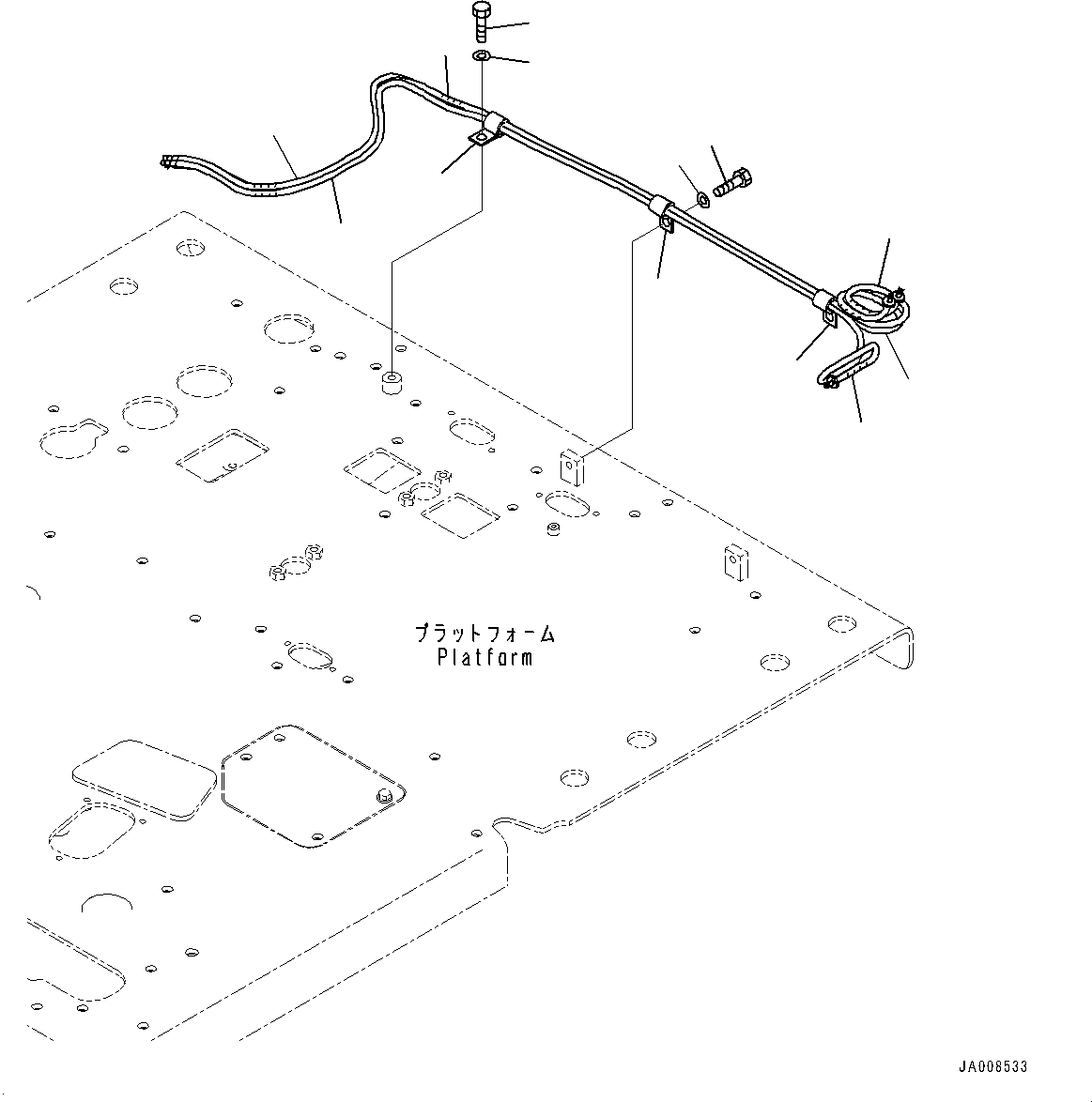 Graders Komatsu / GD755-5R S/N 10001-UP(0000632C) / Floor Frame, Washer Hose (#10001-)(K026033 : K1110-020031)