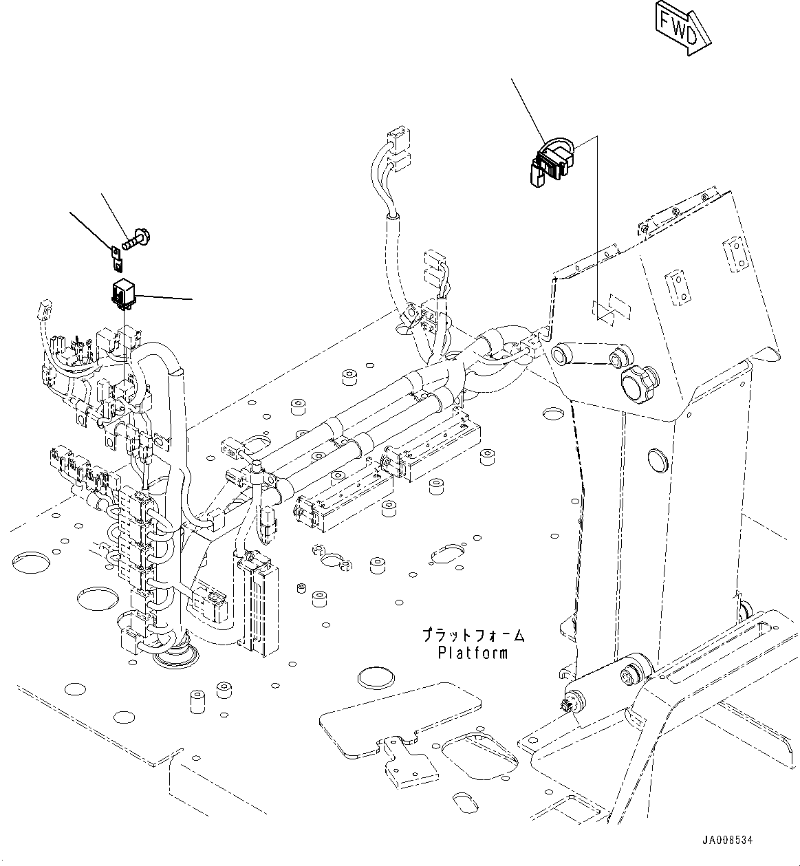 Graders Komatsu / GD755-5R S/N 10001-UP(0000632C) / Floor Frame, Differential Lock Switch (#10001-)(K023035 : K1110-018032)
