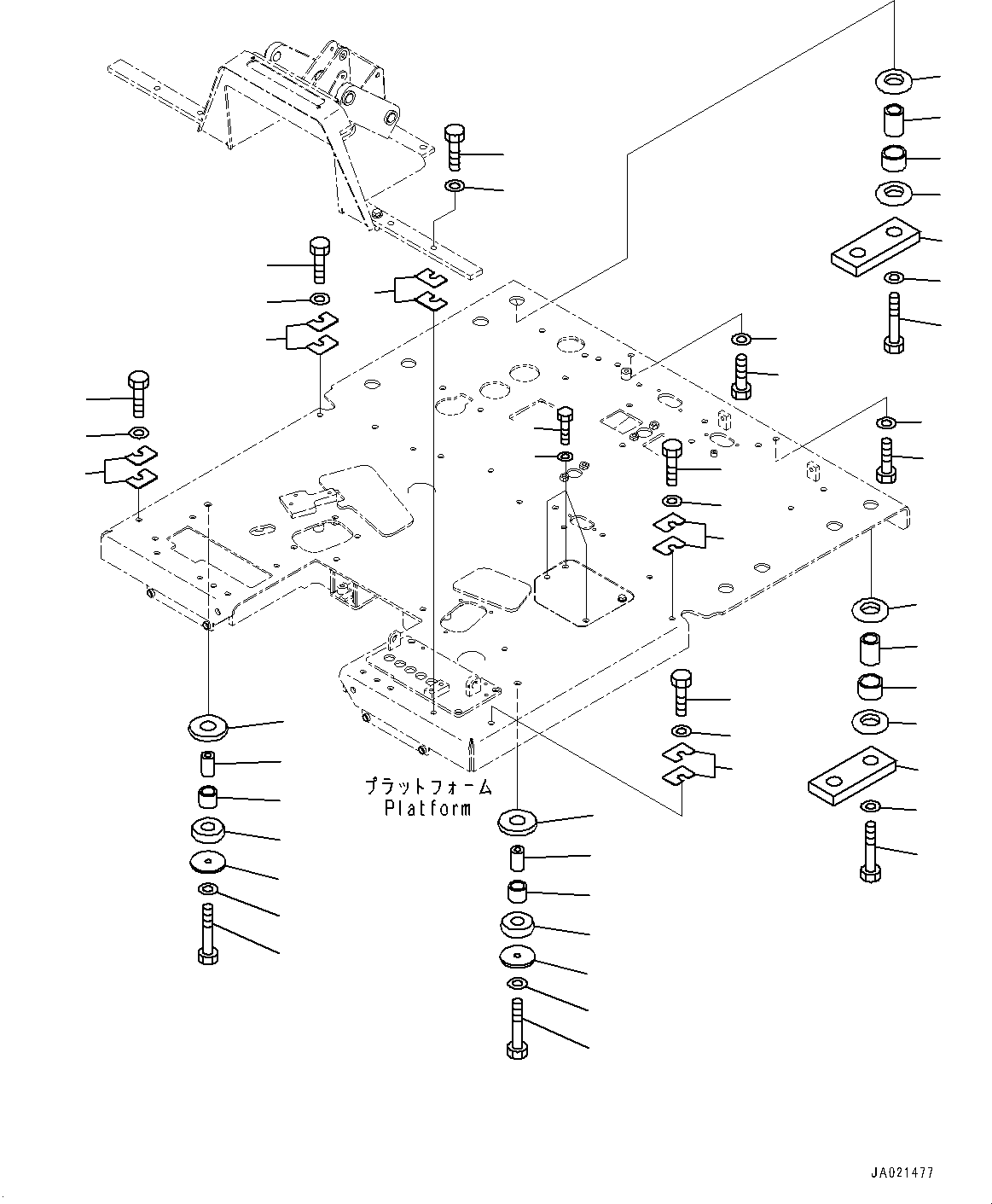 Graders Komatsu / GD755-5R S/N 10001-UP(0000632C) / Floor Frame, Platform Related Parts (1/2) (#10001-)(K025036 : K1110-019033)