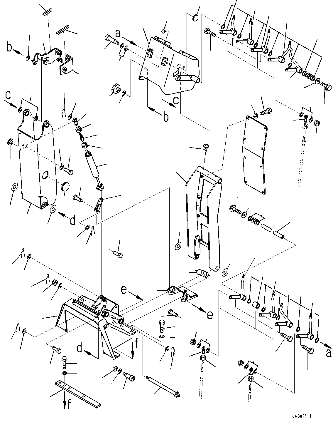 Graders Komatsu / GD755-5R S/N 10001-UP(0000632C) / Floor Frame, Steering Post (#10001-)(K024003 : K1110-017003)
