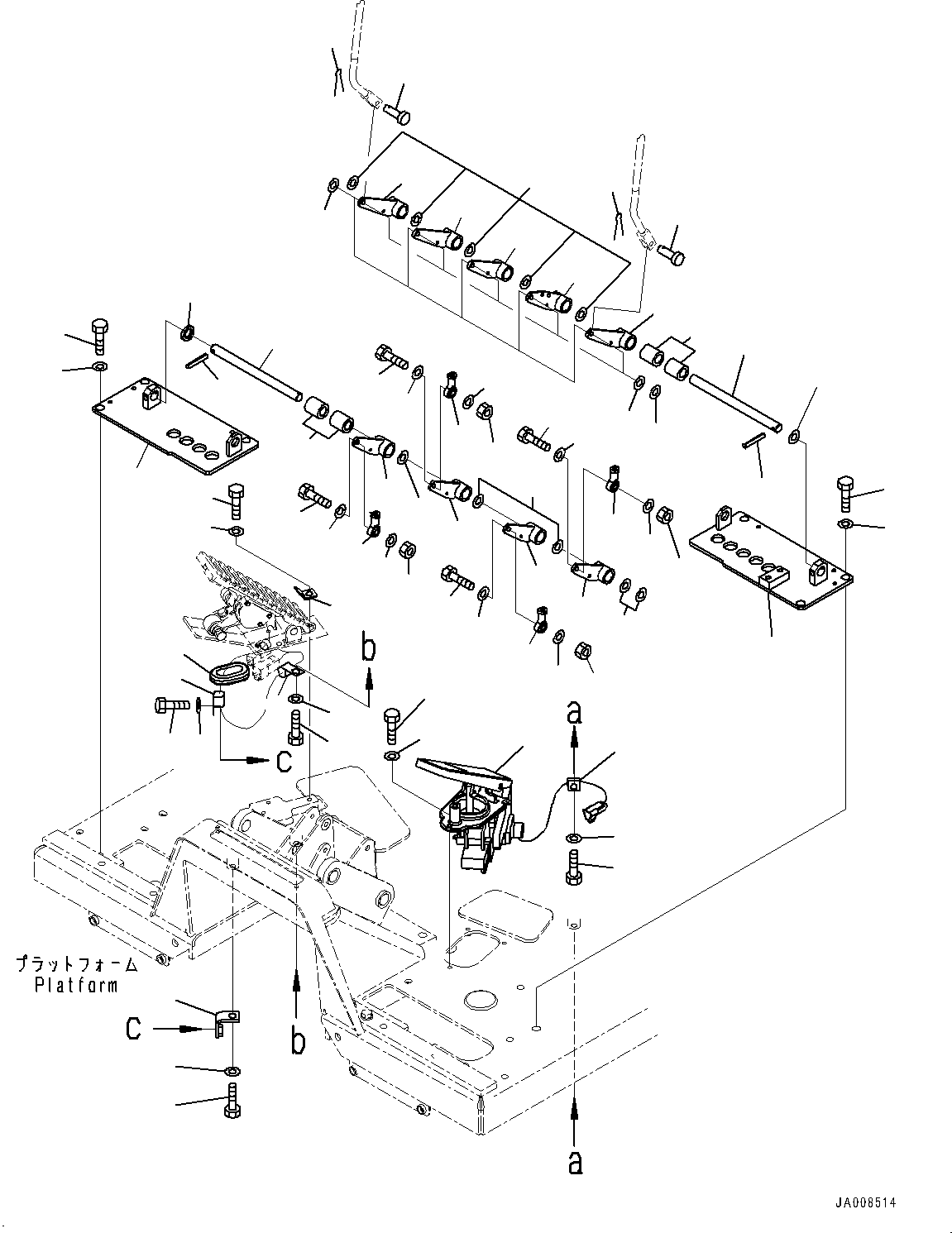 Graders Komatsu / GD755-5R S/N 10001-UP(0000632C) / Floor Frame, Inching Pedal and Accelerator Pedal (#10001-)(K026006 : K1110-020006)
