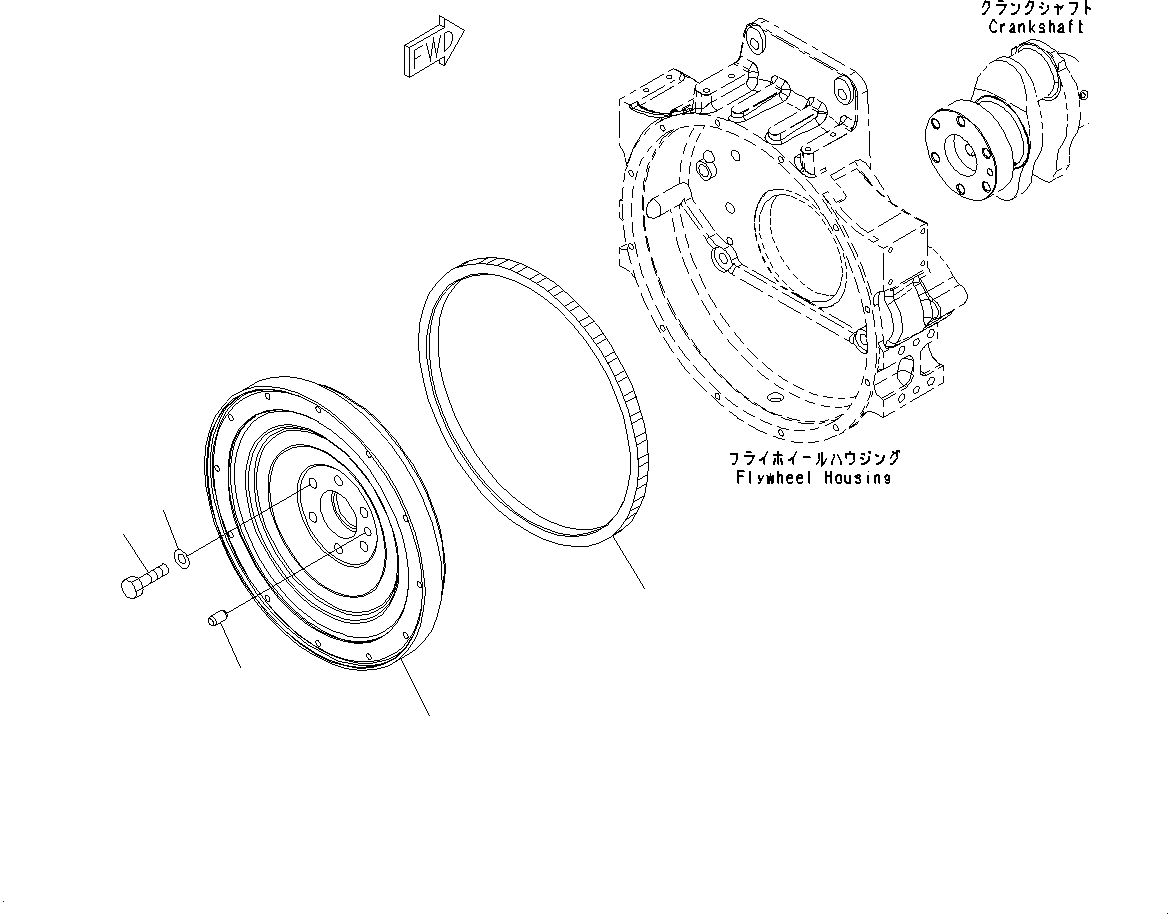 Komatsu parts book diagram for SAA6D125E-5HR S/N 660776-UP (For GD755-5R): FLYWHEEL (#660776-)