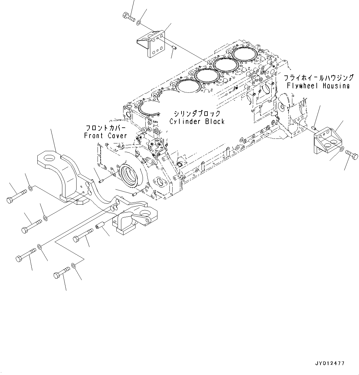 Komatsu parts book diagram for SAA6D125E-5HR S/N 660776-UP (For GD755-5R): ENGINE MOUNTING (#660776-)