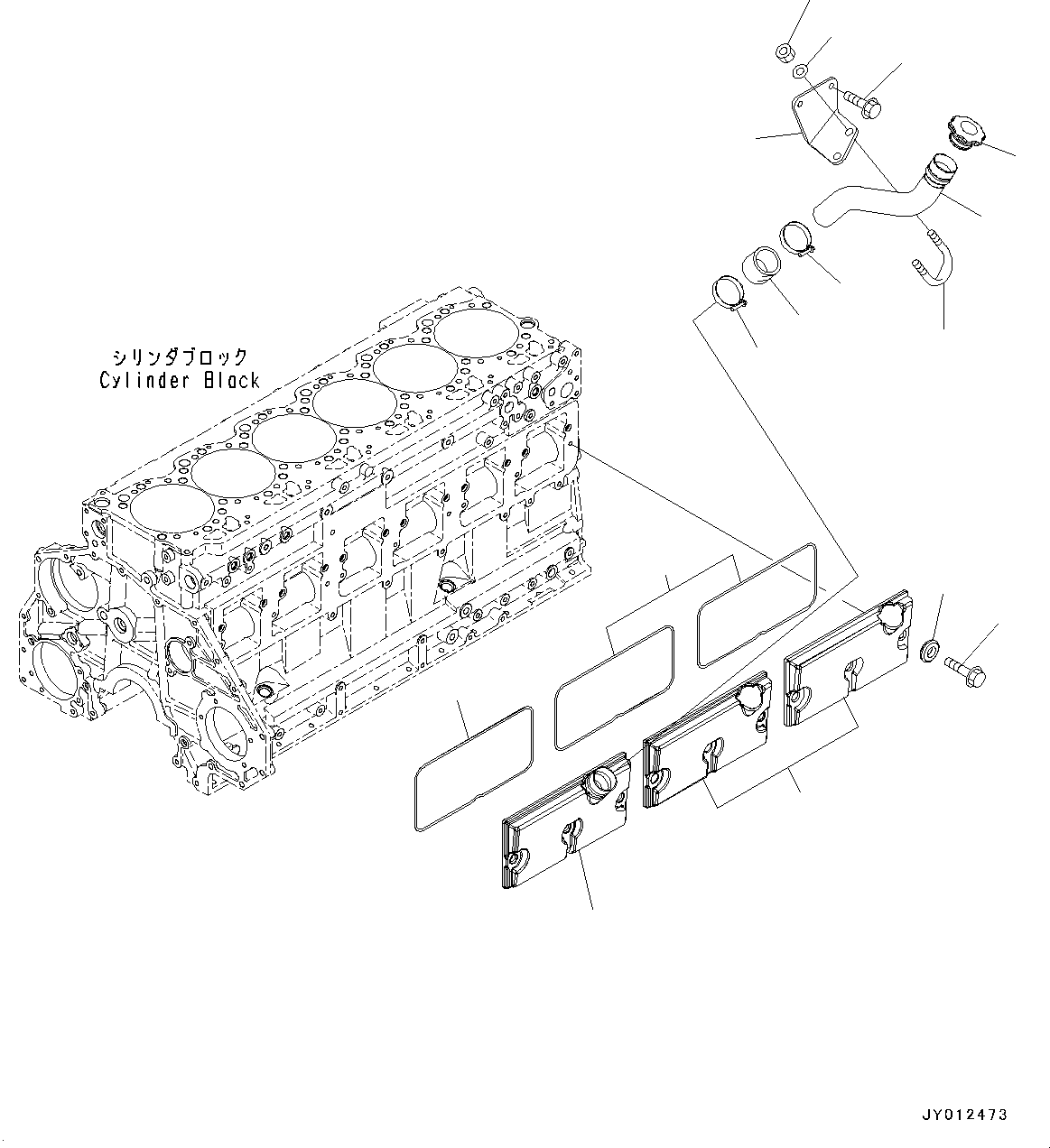 Komatsu parts book diagram for SAA6D125E-5HR S/N 660776-UP (For GD755-5R): CAM FOLLOWER COVER AND OIL FILLER (#660776-)