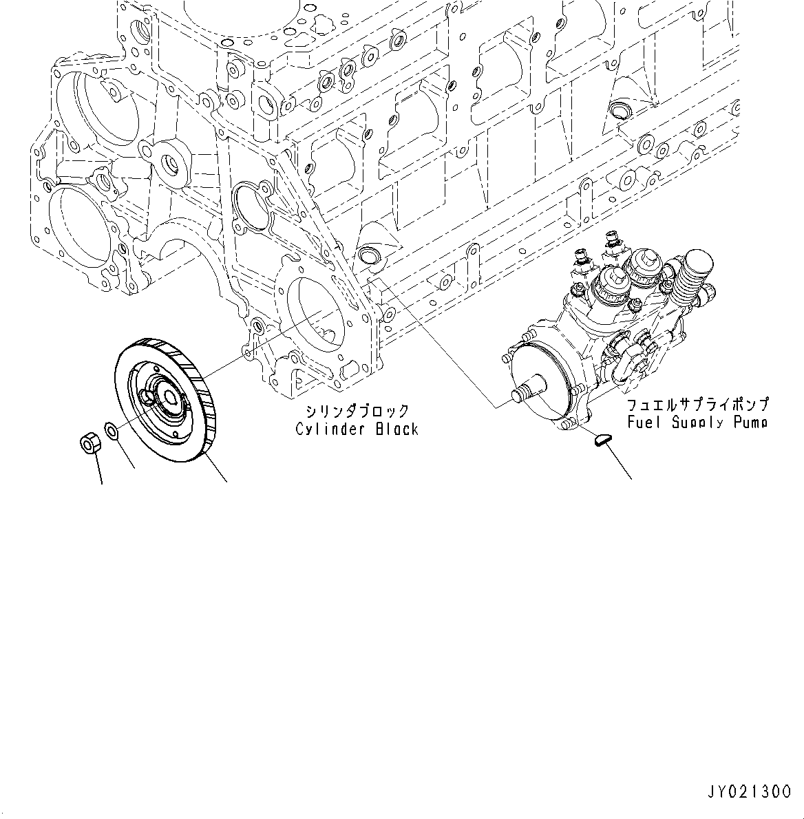 Komatsu parts book diagram for SAA6D125E-5HR S/N 660776-UP (For GD755-5R): FUEL SUPPLY PUMP DRIVE (#660776-)
