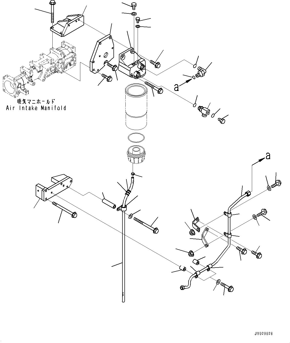 Komatsu parts book diagram for SAA6D125E-5HR S/N 660776-UP (For GD755-5R): PREFILTER (#660776-)