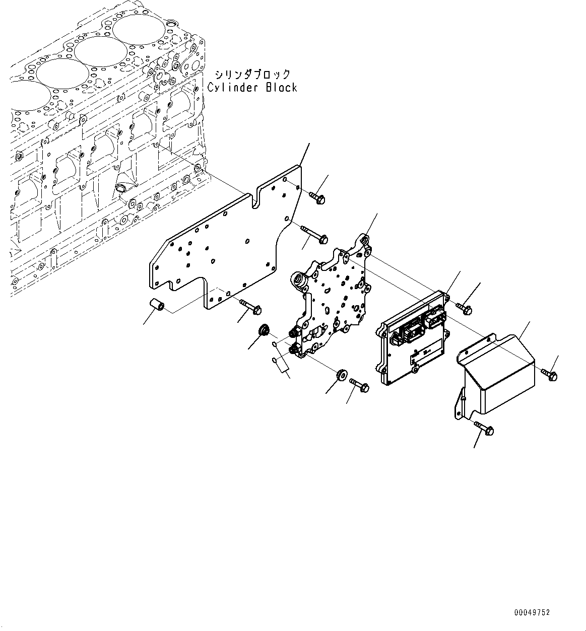 Komatsu parts book diagram for SAA6D125E-5HR S/N 660776-UP (For GD755-5R): FUEL CONTROLLER (#660776-)