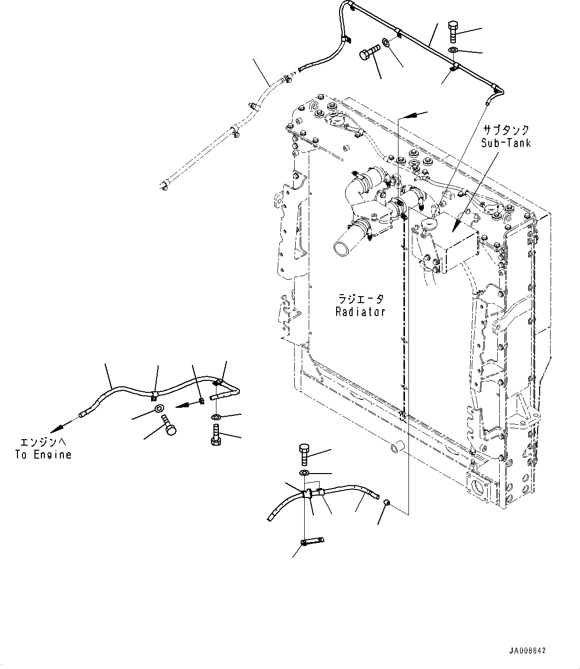Wheel Loaders Komatsu / WA500-7 S/N 10001-UP(0000636H) / Radiator, Sub-Tank Piping (2/2)(C001007 : C0110-001007)