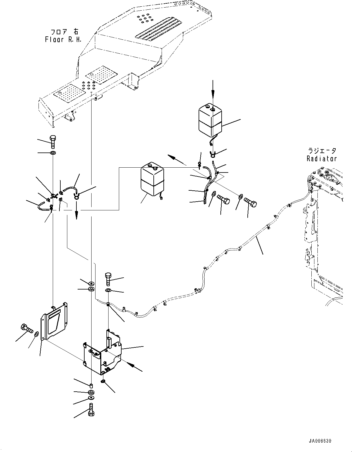 Wheel Loaders Komatsu / WA500-7 S/N 10001-UP(0000636H) / Radiator, Reservoir Tank(C001011 : C0110-001011)