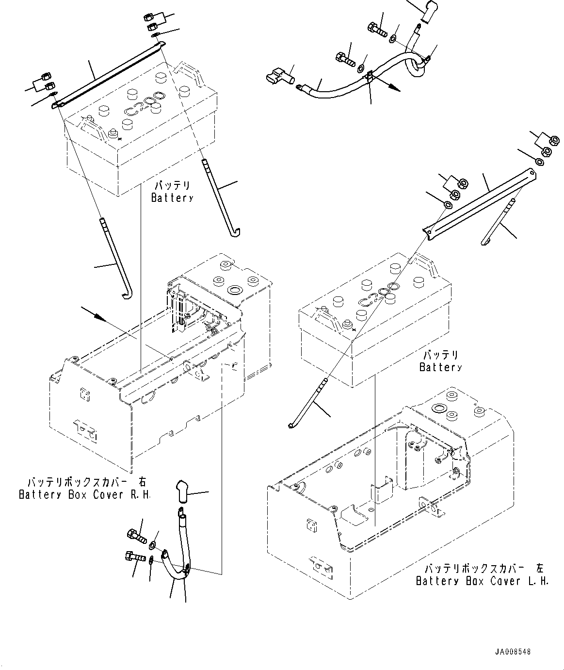 Wheel Loaders Komatsu / WA500-7 S/N 10001-UP(0000636H) / Battery Box, Battery Cable(E002002 : E0120-001002)