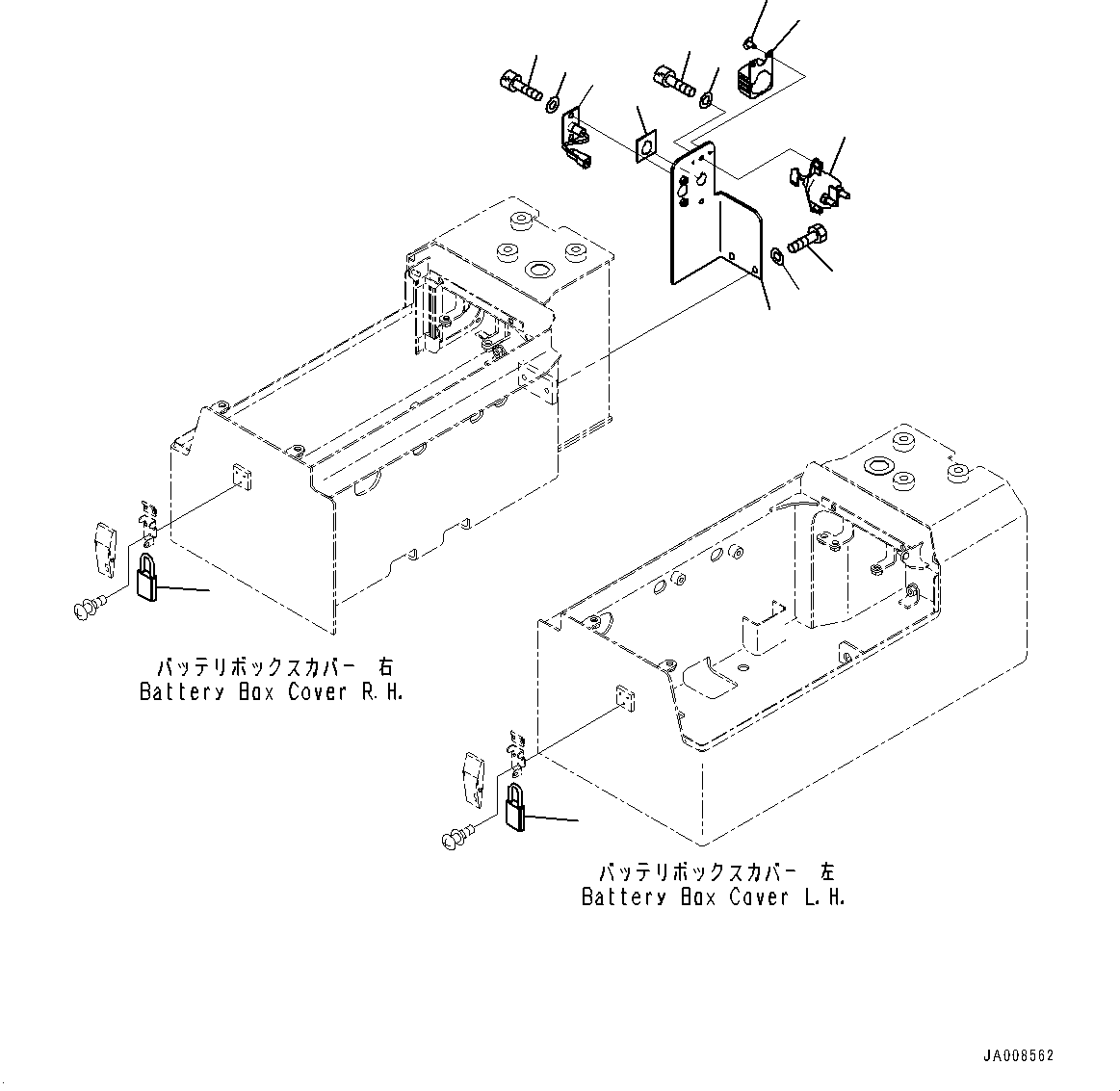 Wheel Loaders Komatsu / WA500-7 S/N 10001-UP(0000636H) / Battery Box, Disconnect Switch(E002003 : E0120-001003)