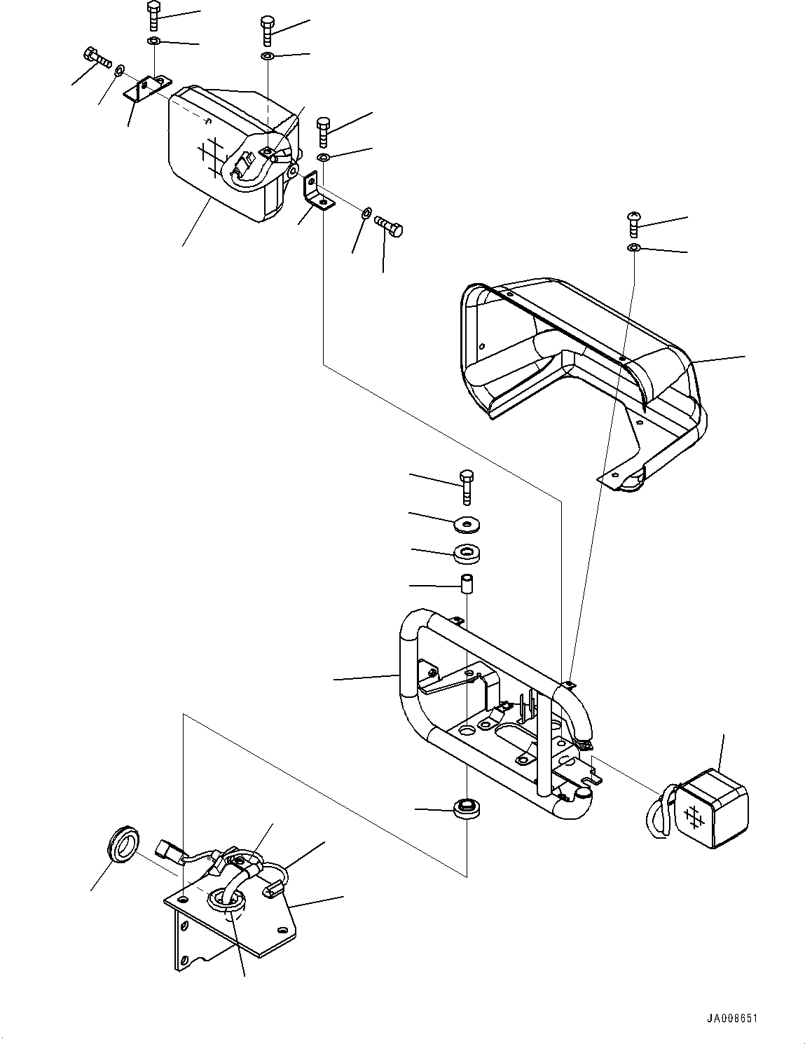 Wheel Loaders Komatsu / WA500-7 S/N 10001-UP(0000636H) / Front Lamp, Head Lamp, L.H.(E005001 : E0300-001001)