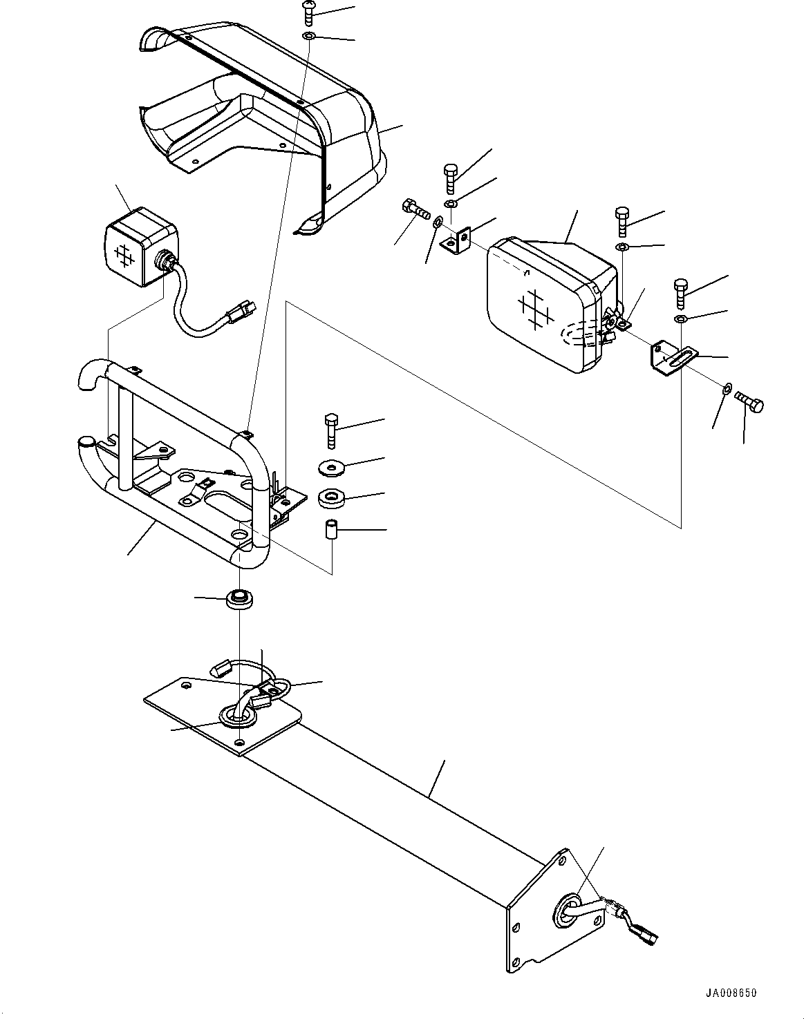 Wheel Loaders Komatsu / WA500-7 S/N 10001-UP(0000636H) / Front Lamp, Head Lamp, R.H.(E005002 : E0300-001002)