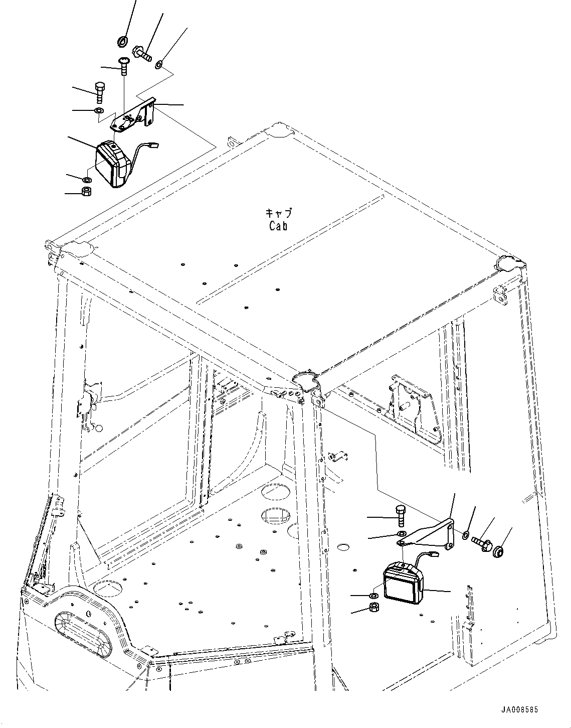 Wheel Loaders Komatsu / WA500-7 S/N 10001-UP(0000636H) / Front Working Lamp(E006001 : E0340-001001)