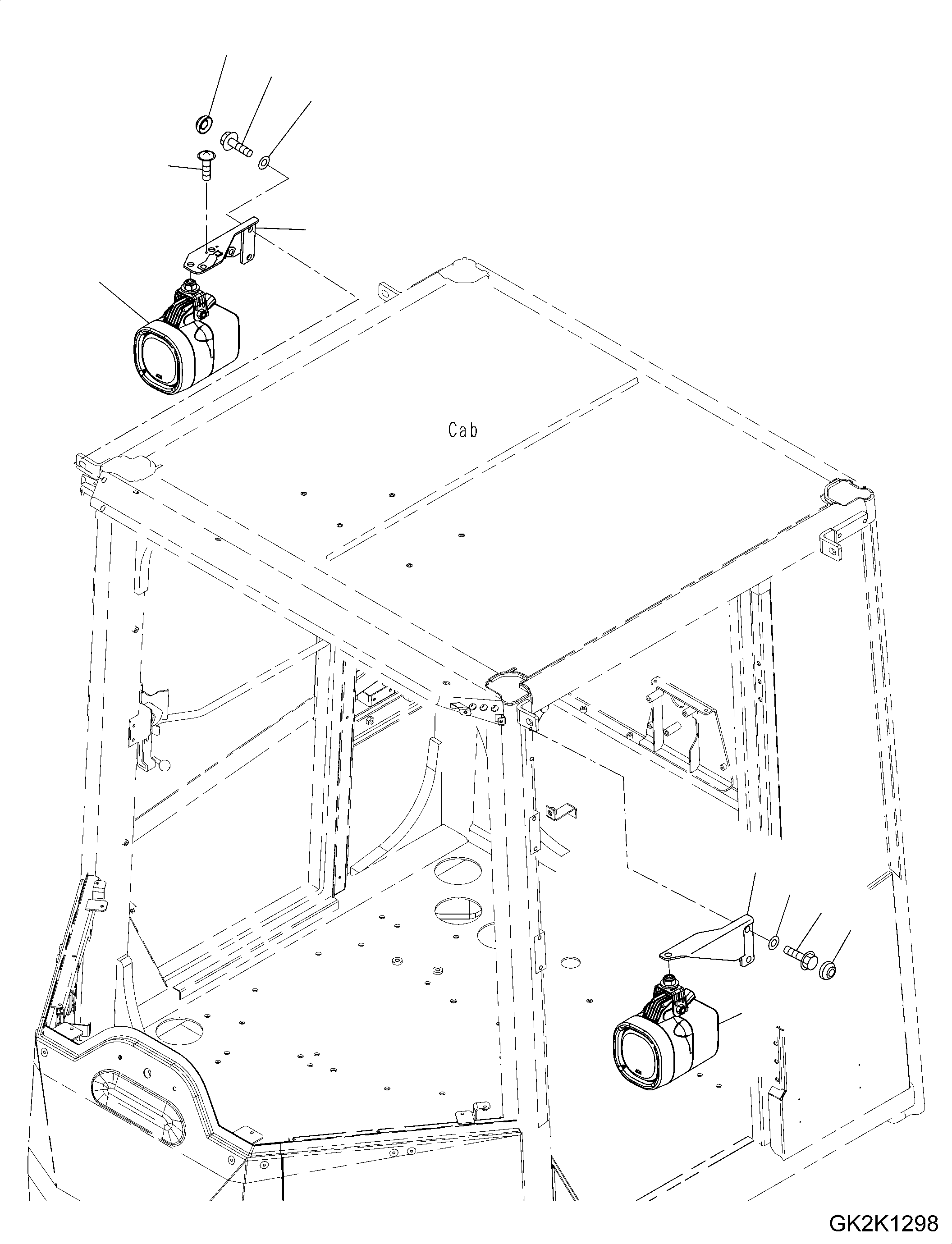 Wheel Loaders Komatsu / WA500-7 S/N 10001-UP(0000636H) / Front Working Lamp, Xenon(E007001 : E0340-002001)