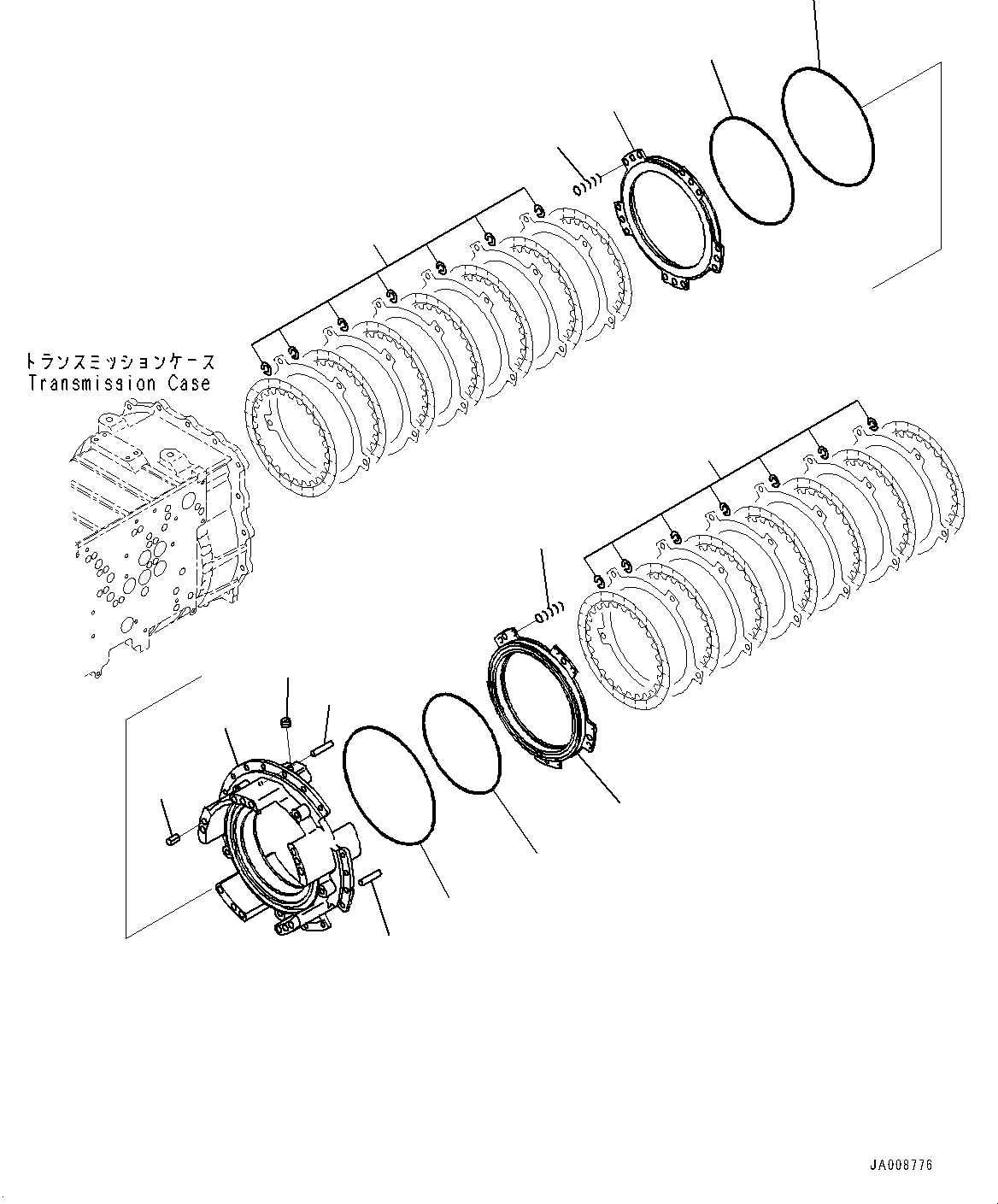 Wheel Loaders Komatsu / WA500-7 S/N 10001-UP(0000636H) / Torque Converter and Transmission, forward and Reverse Housing(F002006 : F4300-001006)