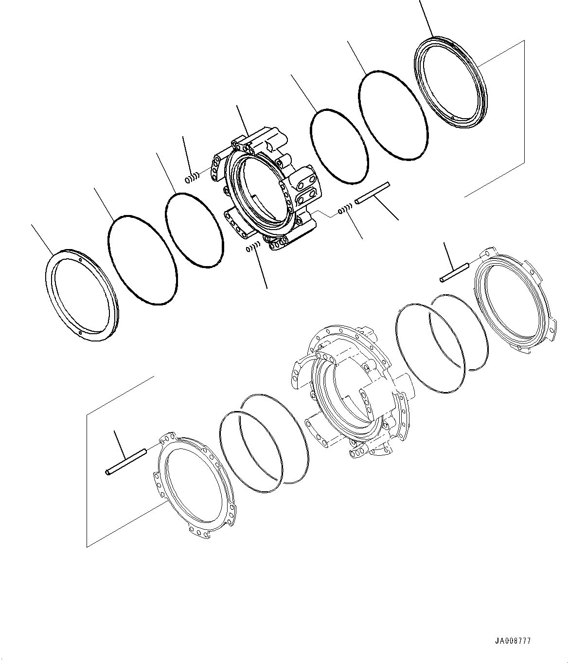 Wheel Loaders Komatsu / WA500-7 S/N 10001-UP(0000636H) / Torque Converter and Transmission, 3Rd and 4Th Housing(F002007 : F4300-001007)