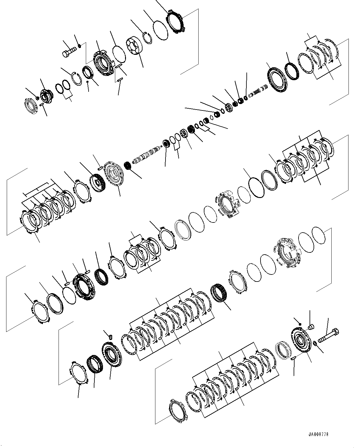 Wheel Loaders Komatsu / WA500-7 S/N 10001-UP(0000636H) / Torque Converter and Transmission, 1St and 2Nd Housing(F002008 : F4300-001008)