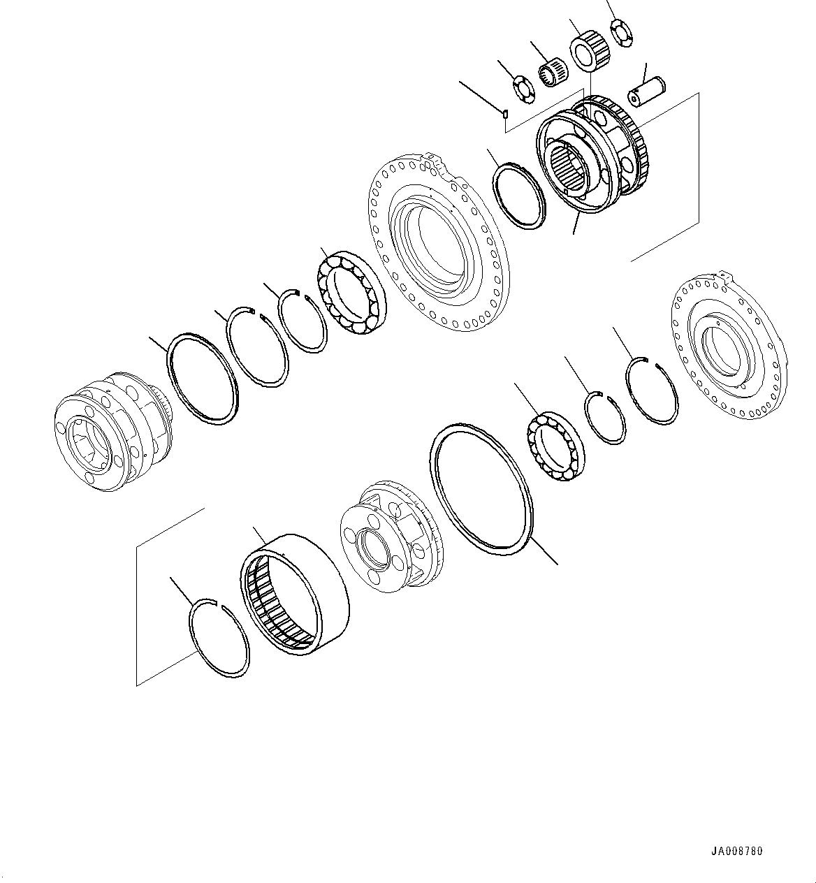 Wheel Loaders Komatsu / WA500-7 S/N 10001-UP(0000636H) / Torque Converter and Transmission, forward Carrier(F002010 : F4300-001010)