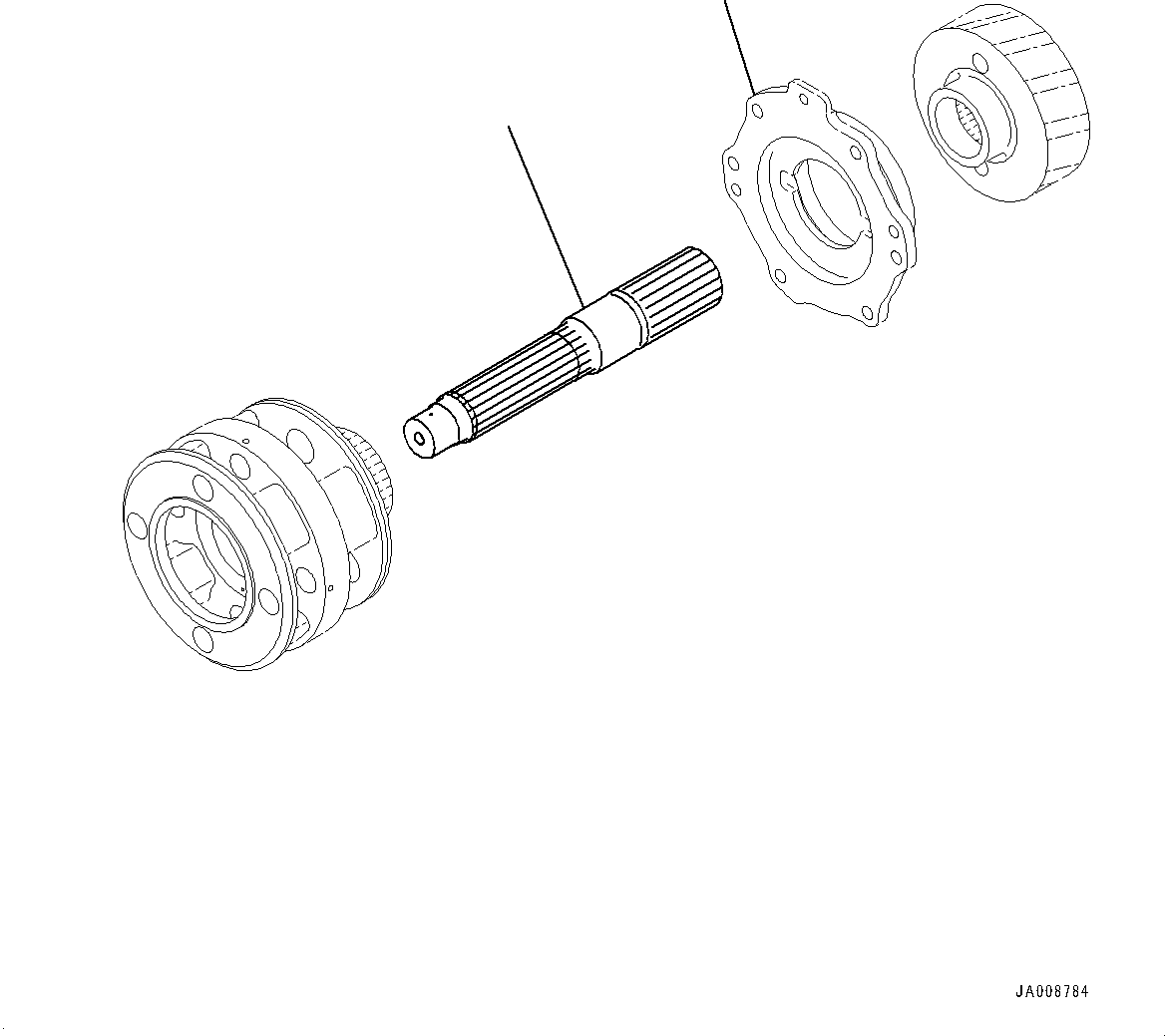 Wheel Loaders Komatsu / WA500-7 S/N 10001-UP(0000636H) / Torque Converter and Transmission, Input Shaft(F002014 : F4300-001014)