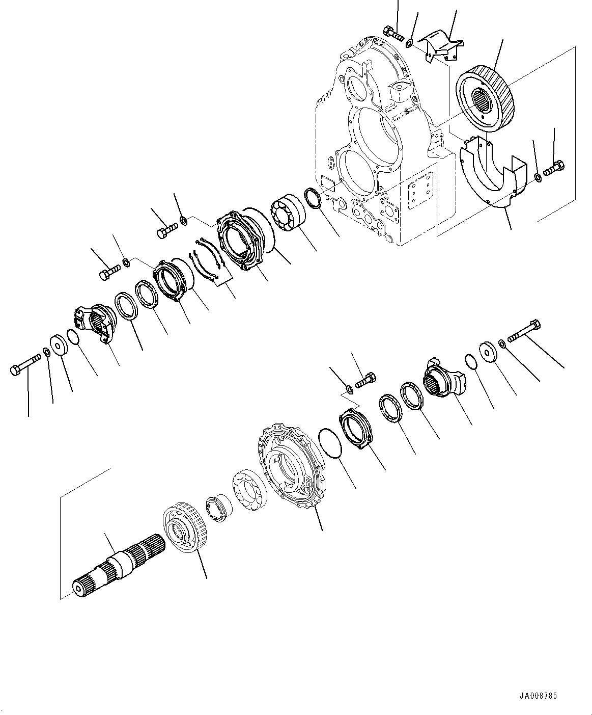 Wheel Loaders Komatsu / WA500-7 S/N 10001-UP(0000636H) / Torque Converter and Transmission, Output Shaft(F002015 : F4300-001015)