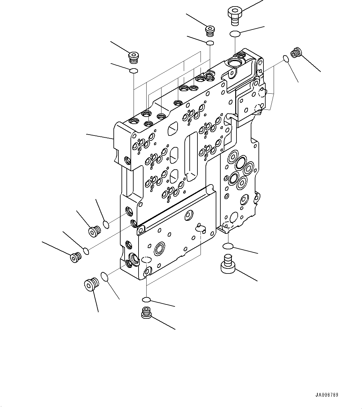 Wheel Loaders Komatsu / WA500-7 S/N 10001-UP(0000636H) / Torque Converter and Transmission, Transmission Control Valve Seat(F002019 : F4300-001019)