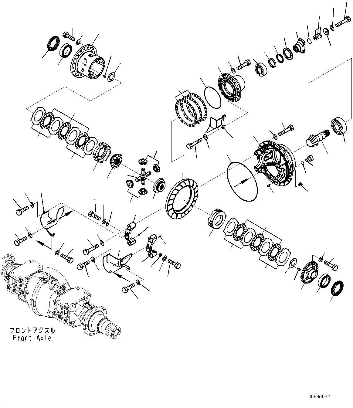 Wheel Loaders Komatsu / WA500-7 S/N 10001-UP(0000636H) / Front Axle, with Limited Slip Differential, Differential(F004008 : F4400-002008)
