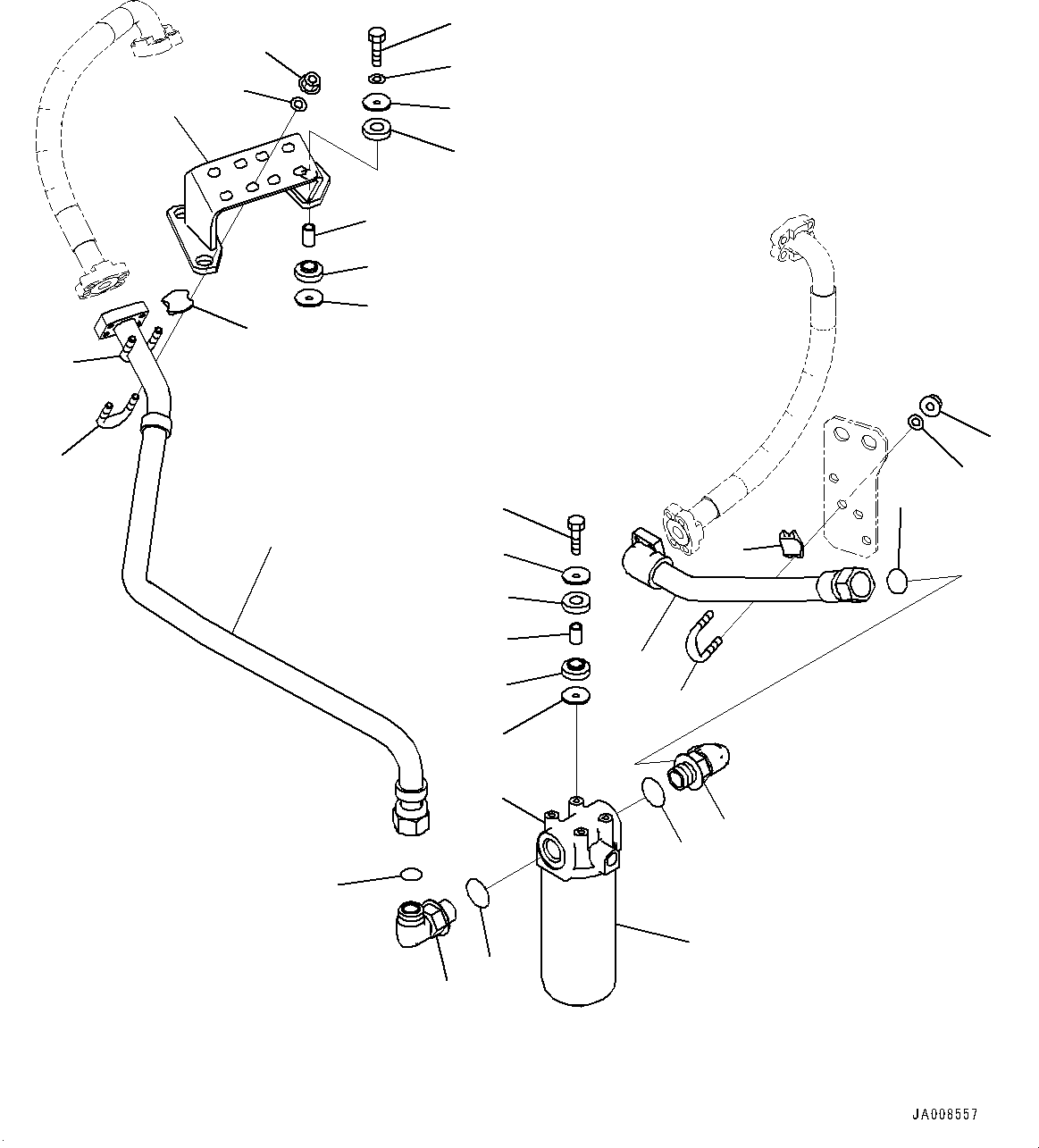 Wheel Loaders Komatsu / WA500-7 S/N 10001-UP(0000636H) / Torque Converter and Transmission Oil Piping, Oil Filter Piping (2/2)(F007003 : F4700-001003)