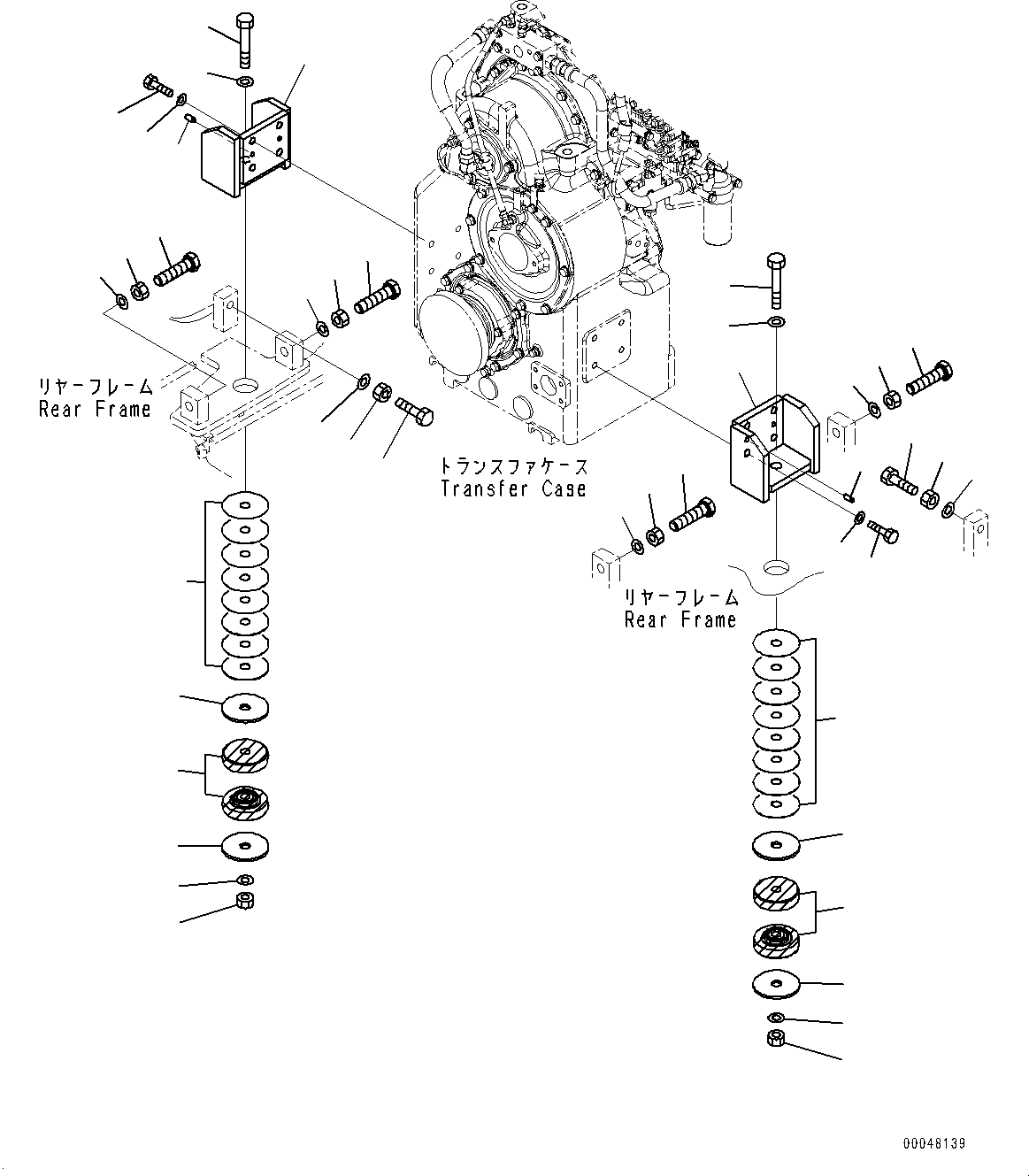 Wheel Loaders Komatsu / WA500-7 S/N 10001-UP(0000636H) / Torque Converter and Transmission Mounting(F008001 : F4810-001001)