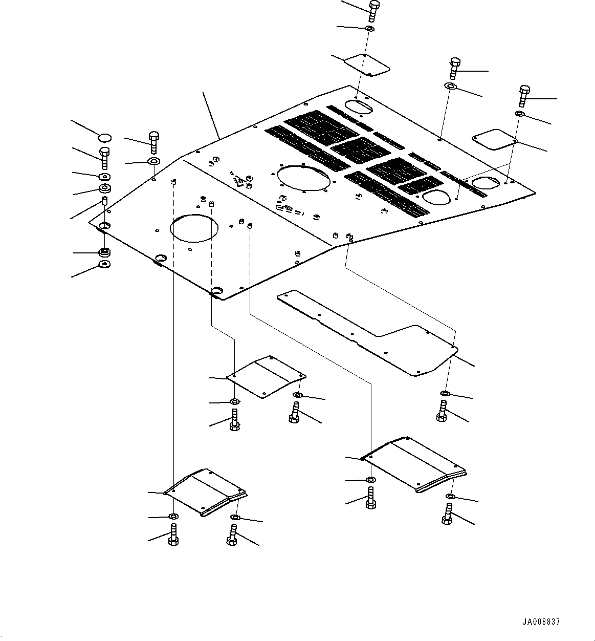 Wheel Loaders Komatsu / WA500-7 S/N 10001-UP(0000636H) / Hood Door, Top Hood(M001001 : M4110-001001)