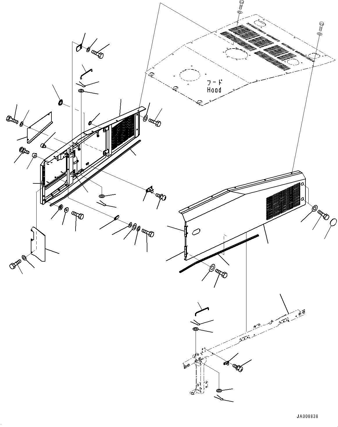 Wheel Loaders Komatsu / WA500-7 S/N 10001-UP(0000636H) / Hood Door, Side Hood(M001002 : M4110-001002)