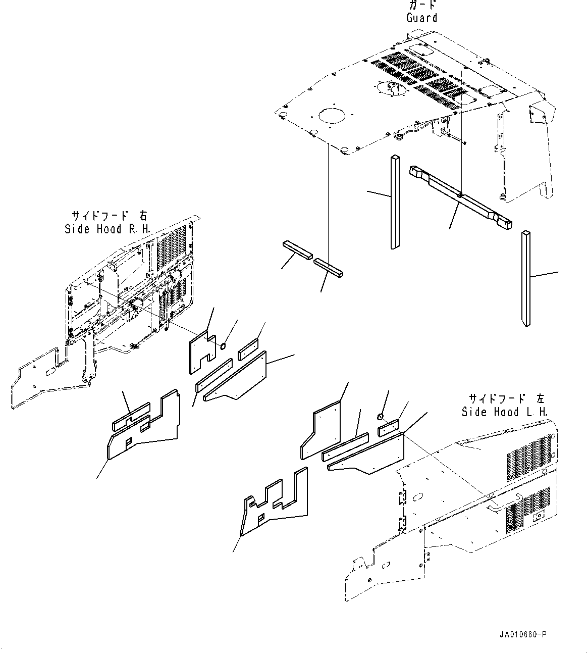 Wheel Loaders Komatsu / WA500-7 S/N 10001-UP(0000636H) / Hood Door, Sheet(M001016 : M4110-001016)