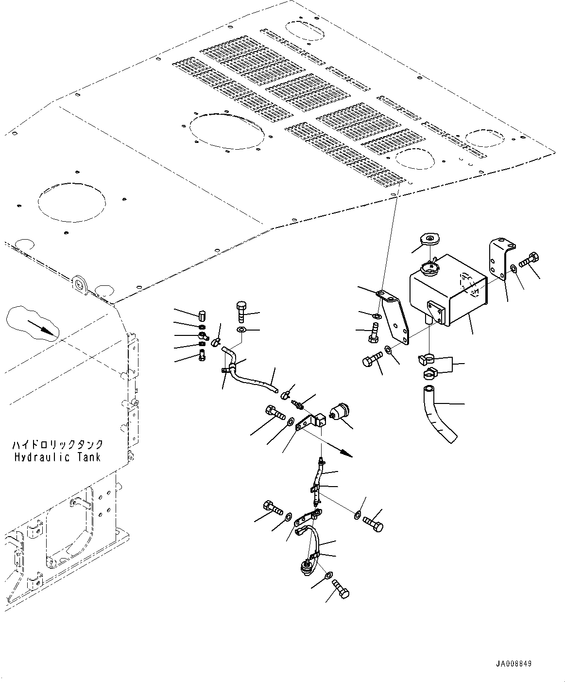 Wheel Loaders Komatsu / WA500-7 S/N 10001-UP(0000636H) / Hood Door, Dust Indicator and Sub-Tank(M001017 : M4110-001017)