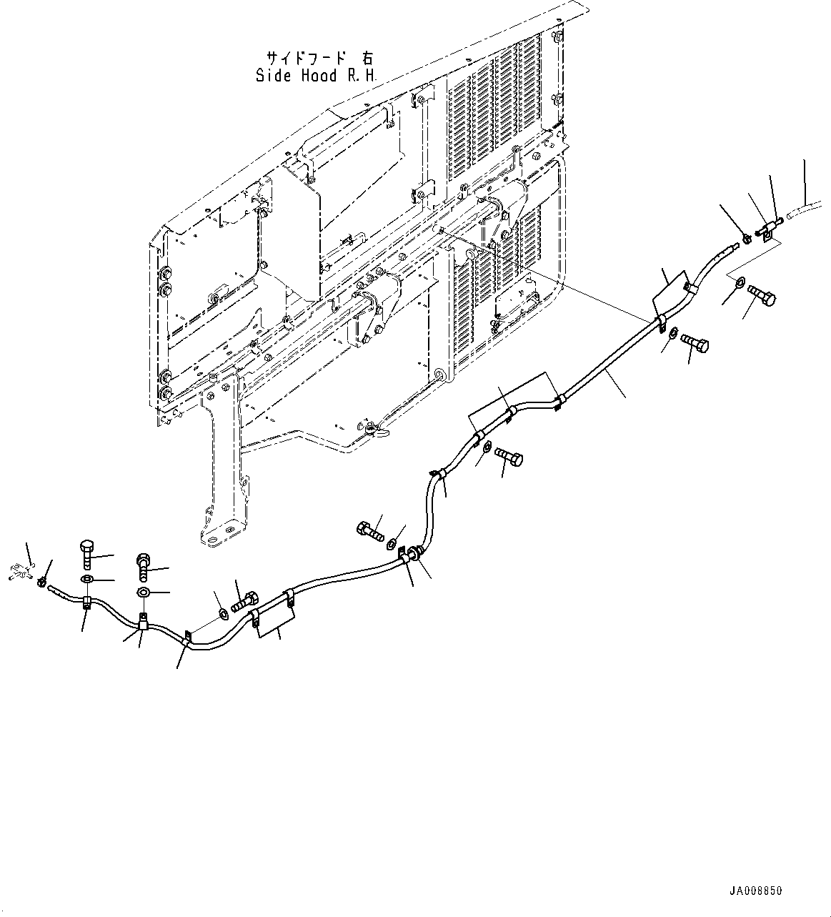 Wheel Loaders Komatsu / WA500-7 S/N 10001-UP(0000636H) / Hood Door, Sub-Tank Piping(M001018 : M4110-001018)