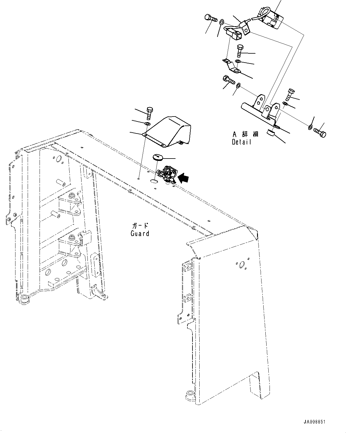 Wheel Loaders Komatsu / WA500-7 S/N 10001-UP(0000636H) / Hood Door, Rearview Camera(M001019 : M4110-001019)