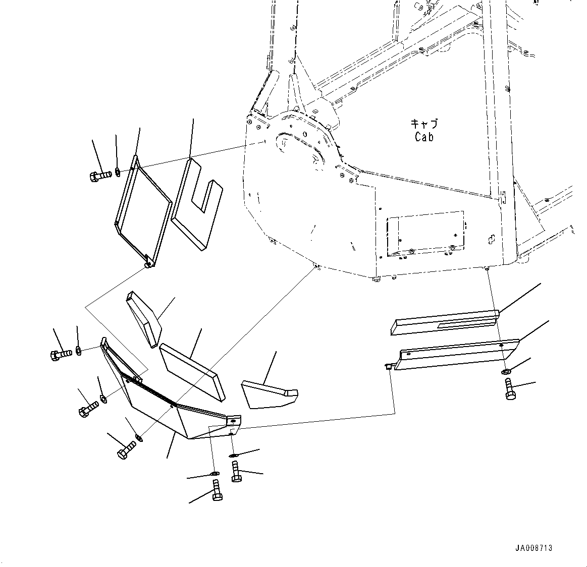 Wheel Loaders Komatsu / WA500-7 S/N 10001-UP(0000636H) / Floor Frame Cover(M003001 : M4230-001001)