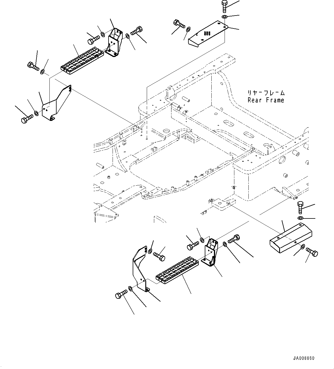 Wheel Loaders Komatsu / WA500-7 S/N 10001-UP(0000636H) / Ladder, without Fuel Quick Charge, Rear Step(M004007 : M4310-001007)
