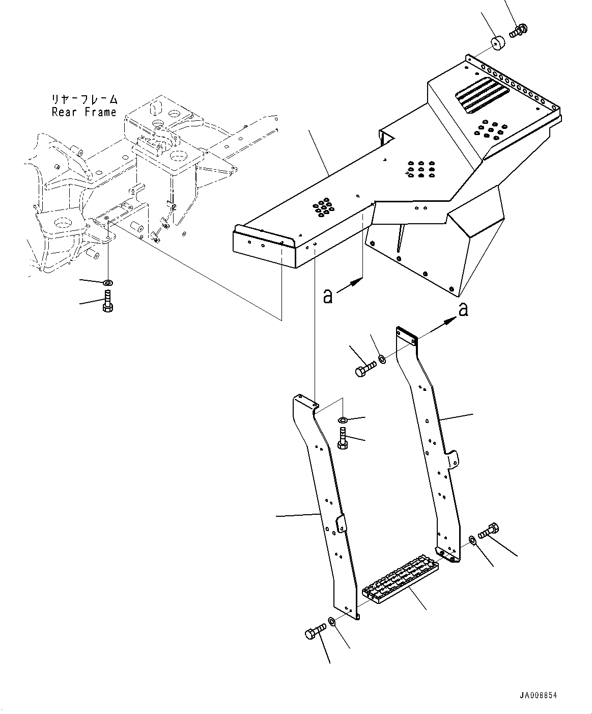 Wheel Loaders Komatsu / WA500-7 S/N 10001-UP(0000636H) / Ladder, Fuel Quick Charge, Floor and Step L.H.(M005001 : M4310-002001)