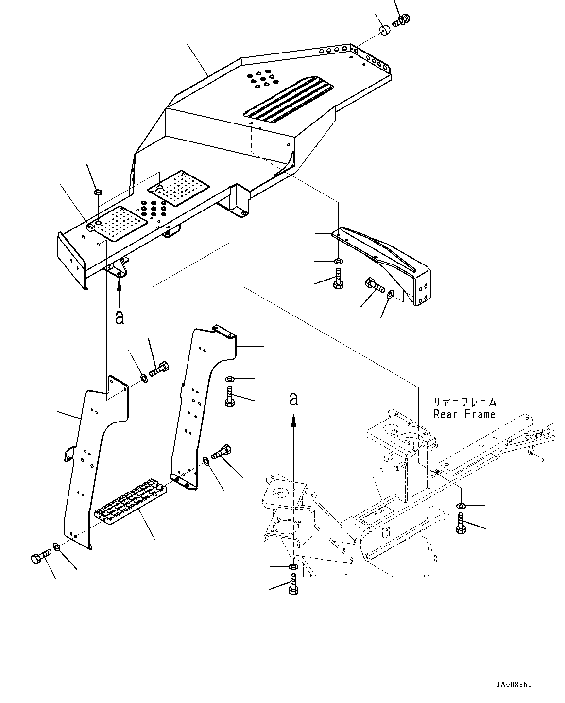 Wheel Loaders Komatsu / WA500-7 S/N 10001-UP(0000636H) / Ladder, Fuel Quick Charge, Floor and Step R.H.(M005002 : M4310-002002)