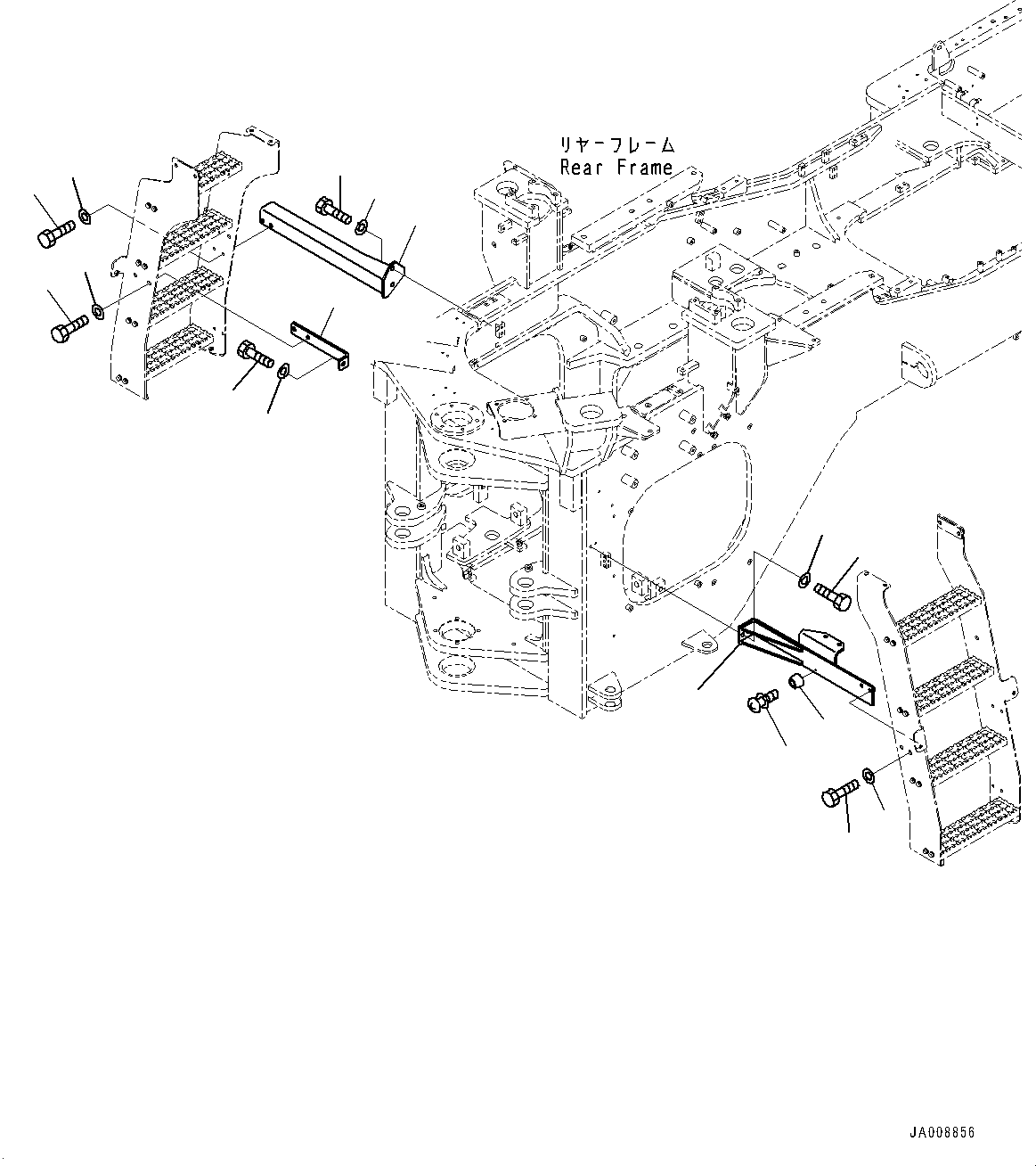 Wheel Loaders Komatsu / WA500-7 S/N 10001-UP(0000636H) / Ladder, Fuel Quick Charge, Support(M005003 : M4310-002003)