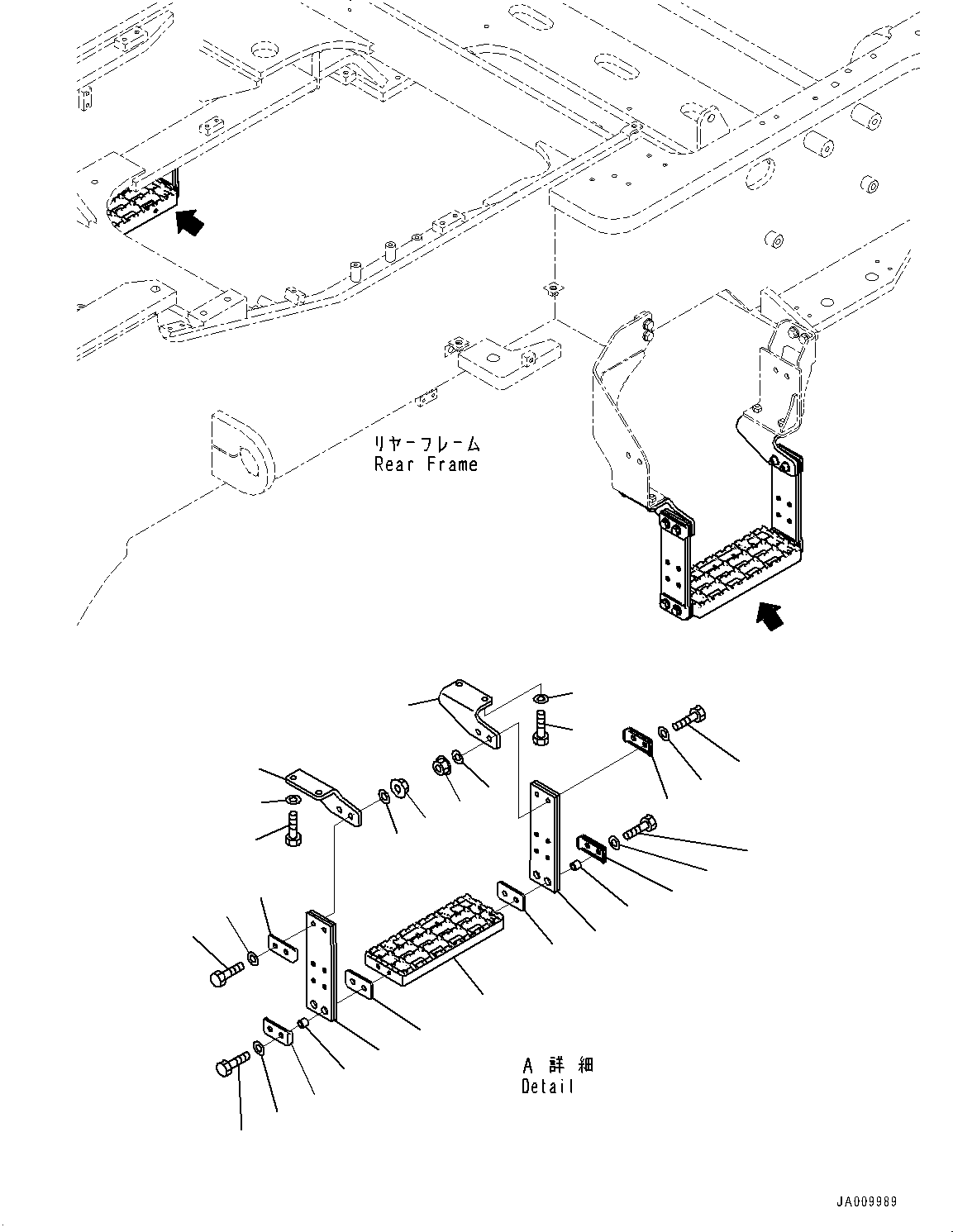 Wheel Loaders Komatsu / WA500-7 S/N 10001-UP(0000636H) / Ladder, Fuel Quick Charge, Front Step (2/2)(M005008 : M4310-002008)