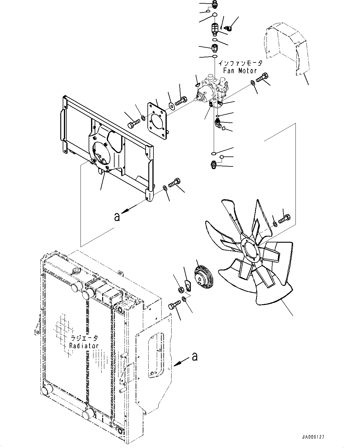 Wheel Loaders Komatsu / WA380Z-6 S/N 66847-UP(0000638C) / Radiator, Fan Motor Related Parts (#66847-)(C001005 : C0110-001005)