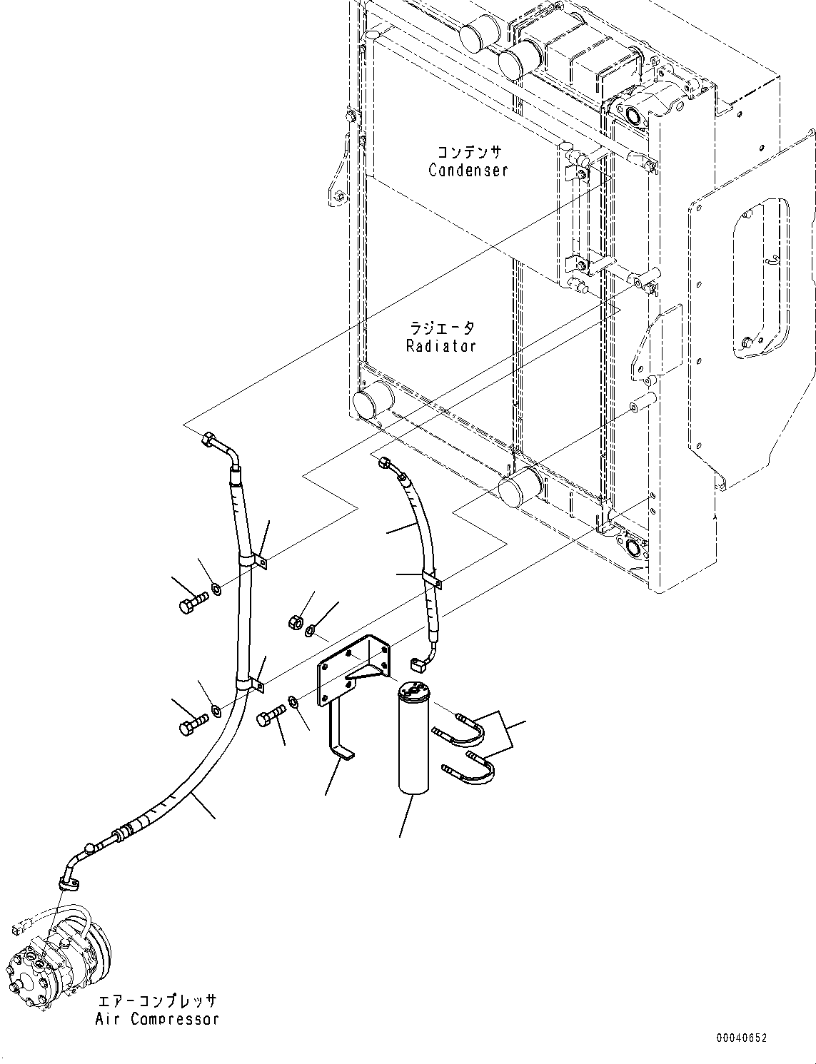 Wheel Loaders Komatsu / WA380Z-6 S/N 66847-UP(0000638C) / Radiator, Piping and Receiver (#66847-)(C001007 : C0110-001007)
