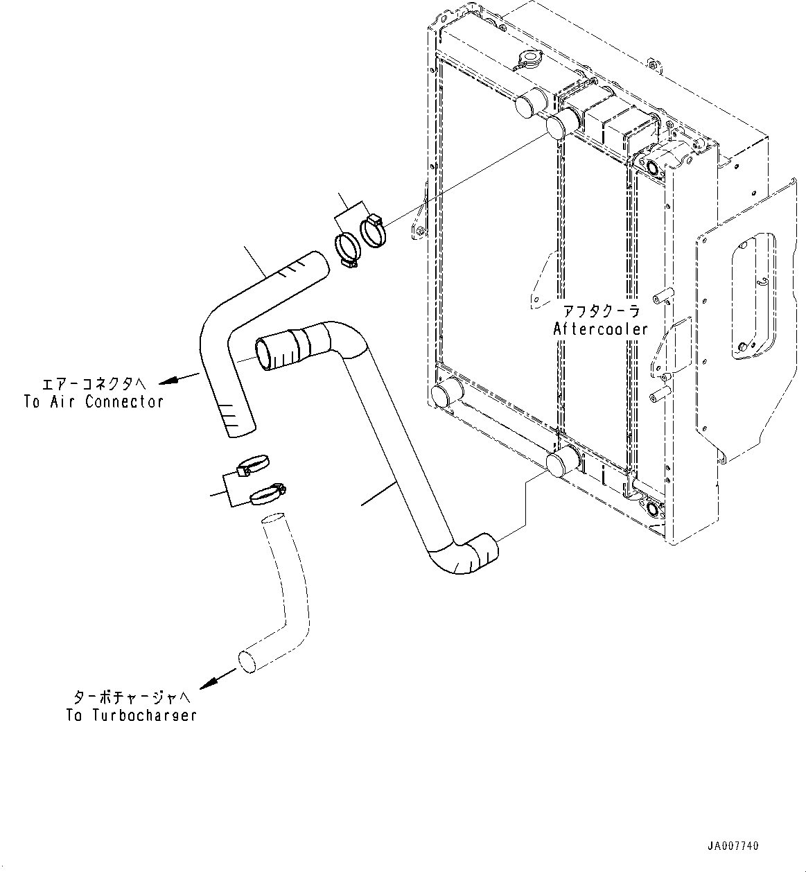 Wheel Loaders Komatsu / WA380Z-6 S/N 66847-UP(0000638C) / Radiator, Aftercooler Piping (#66847-)(C001008 : C0110-001008)