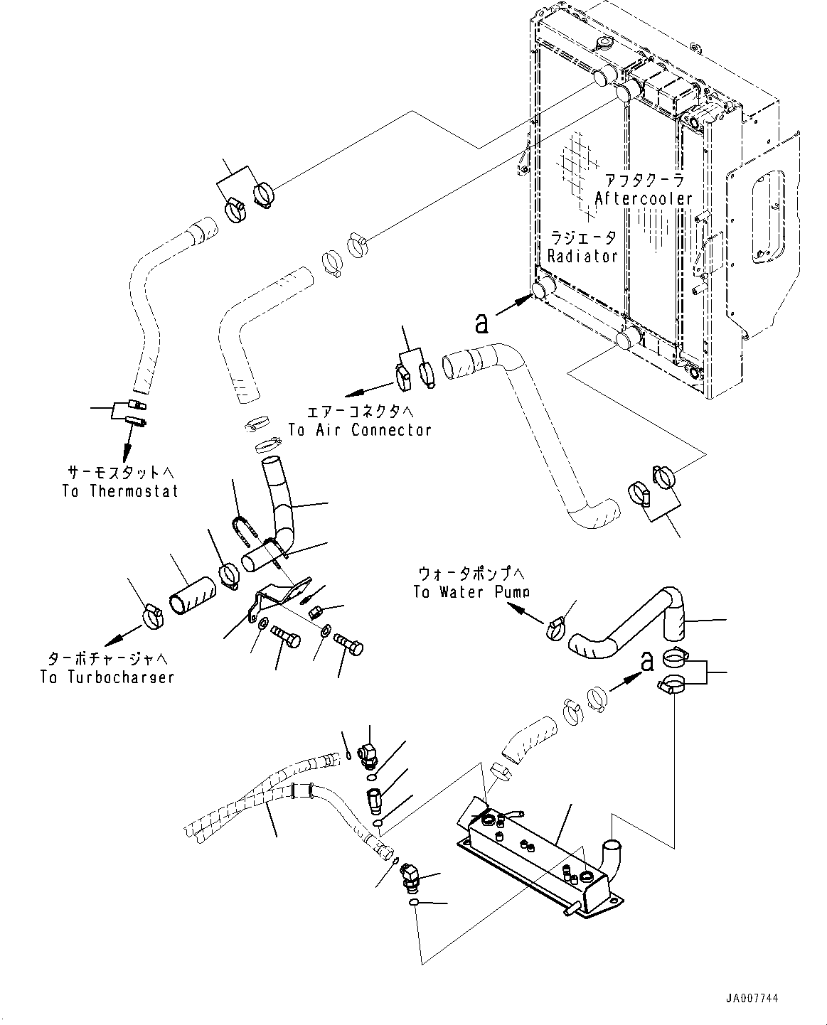 Wheel Loaders Komatsu / WA380Z-6 S/N 66847-UP(0000638C) / Radiator, Cooling Piping (#66847-)(C001013 : C0110-001013)