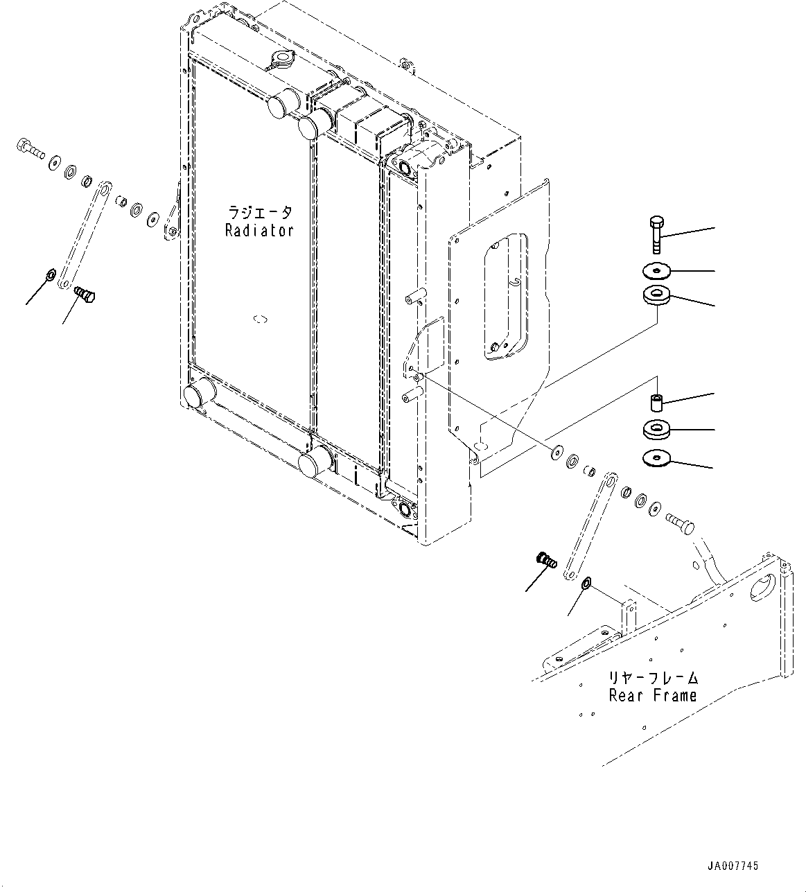 Wheel Loaders Komatsu / WA380Z-6 S/N 66847-UP(0000638C) / Radiator, Radiator Mounting (#66847-)(C001014 : C0110-001014)