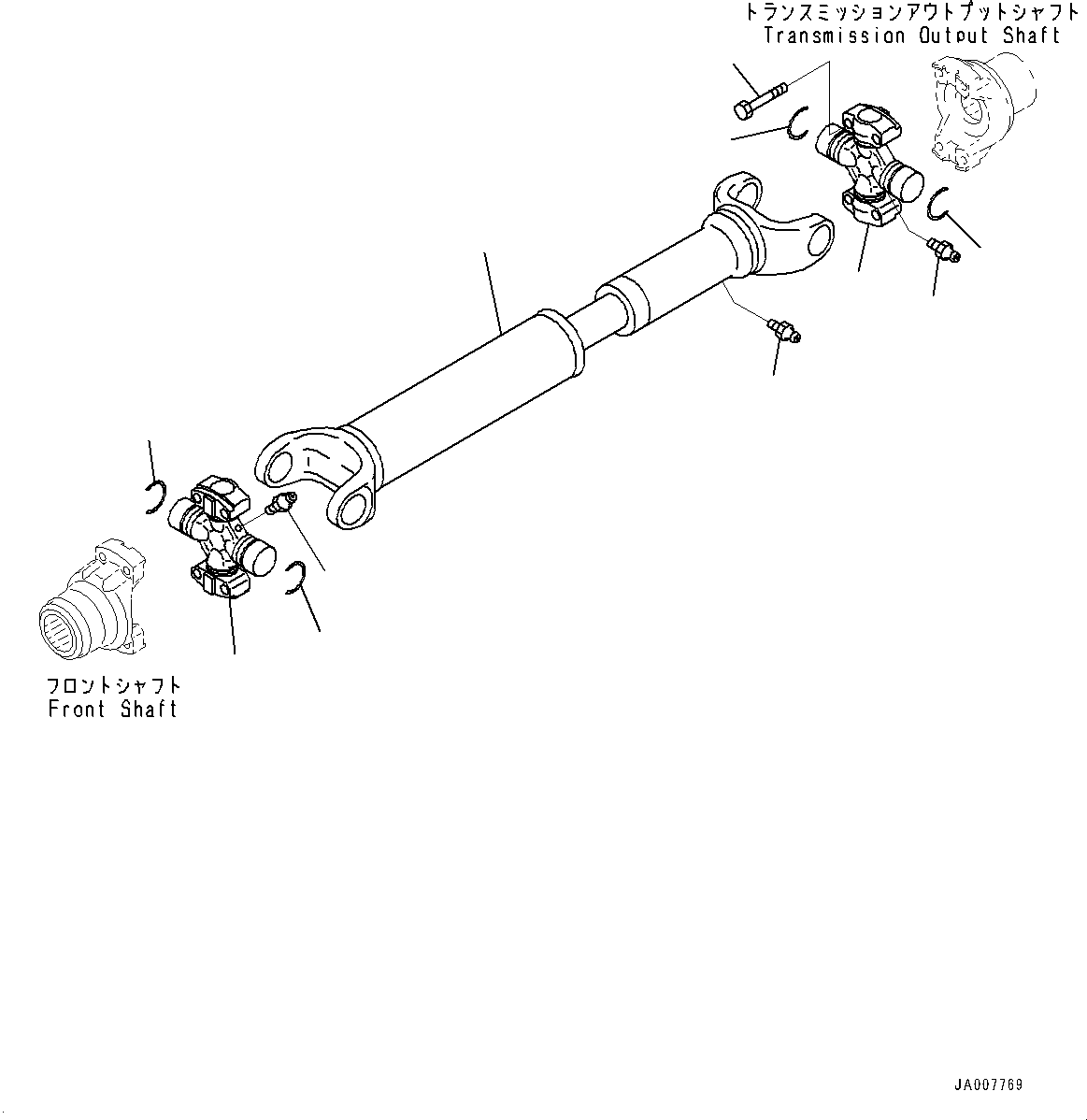 Wheel Loaders Komatsu / WA380Z-6 S/N 66847-UP(0000638C) / Propeller Shaft, Center Shaft (#66847-)(F001001 : F4200-001001)